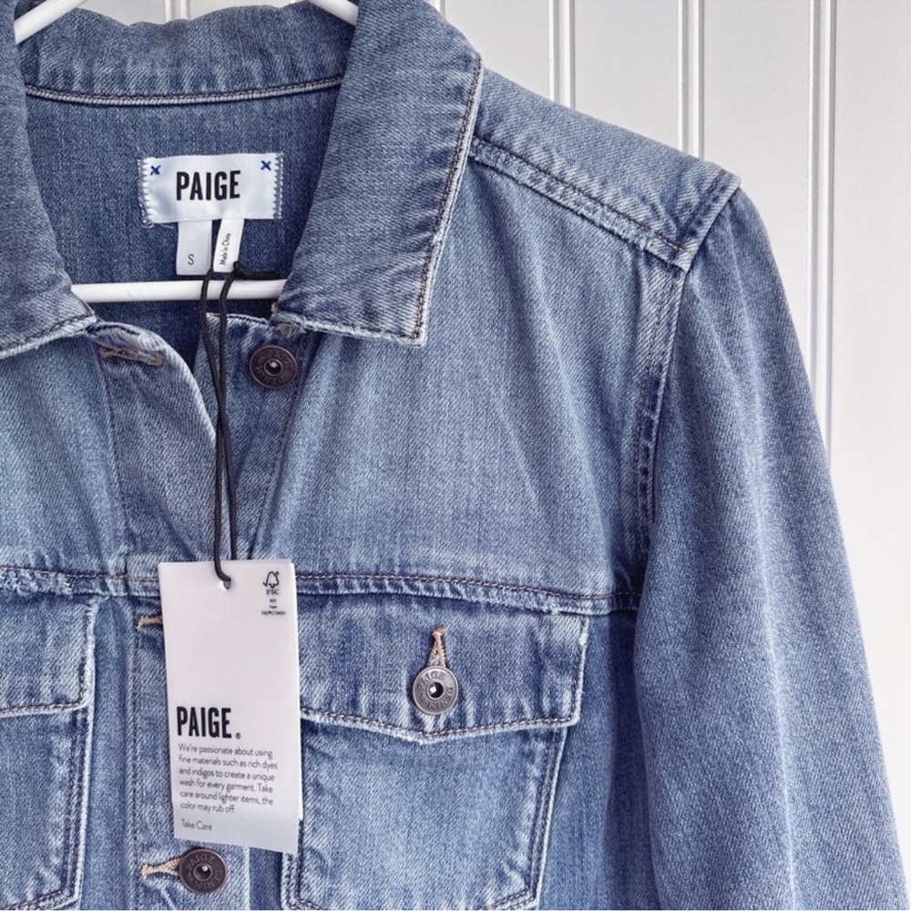 PAIGE Classic Medium Wash Soft Denim Jacket NWT Size S - Picture 7 of 15